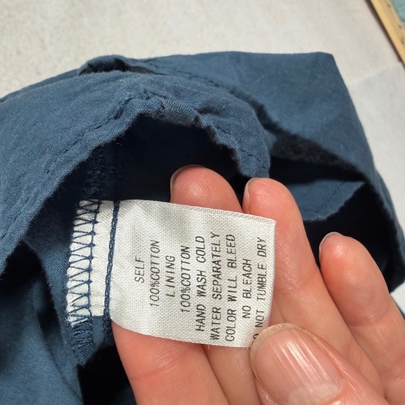 Pinch Women Blue Cotton Smocked Waist Puff Sleeve Mini Dress Size Small - Picture 4 of 8